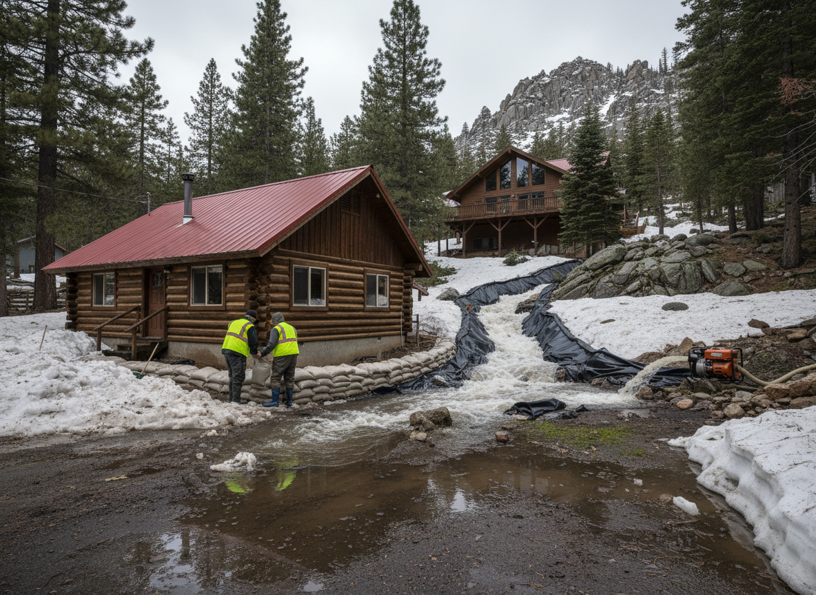 Managing Spring Snow Melt Flooding Around Rimforest Properties